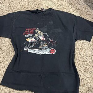 Harley-Davidson Black Cotton Tee with Orange Logo